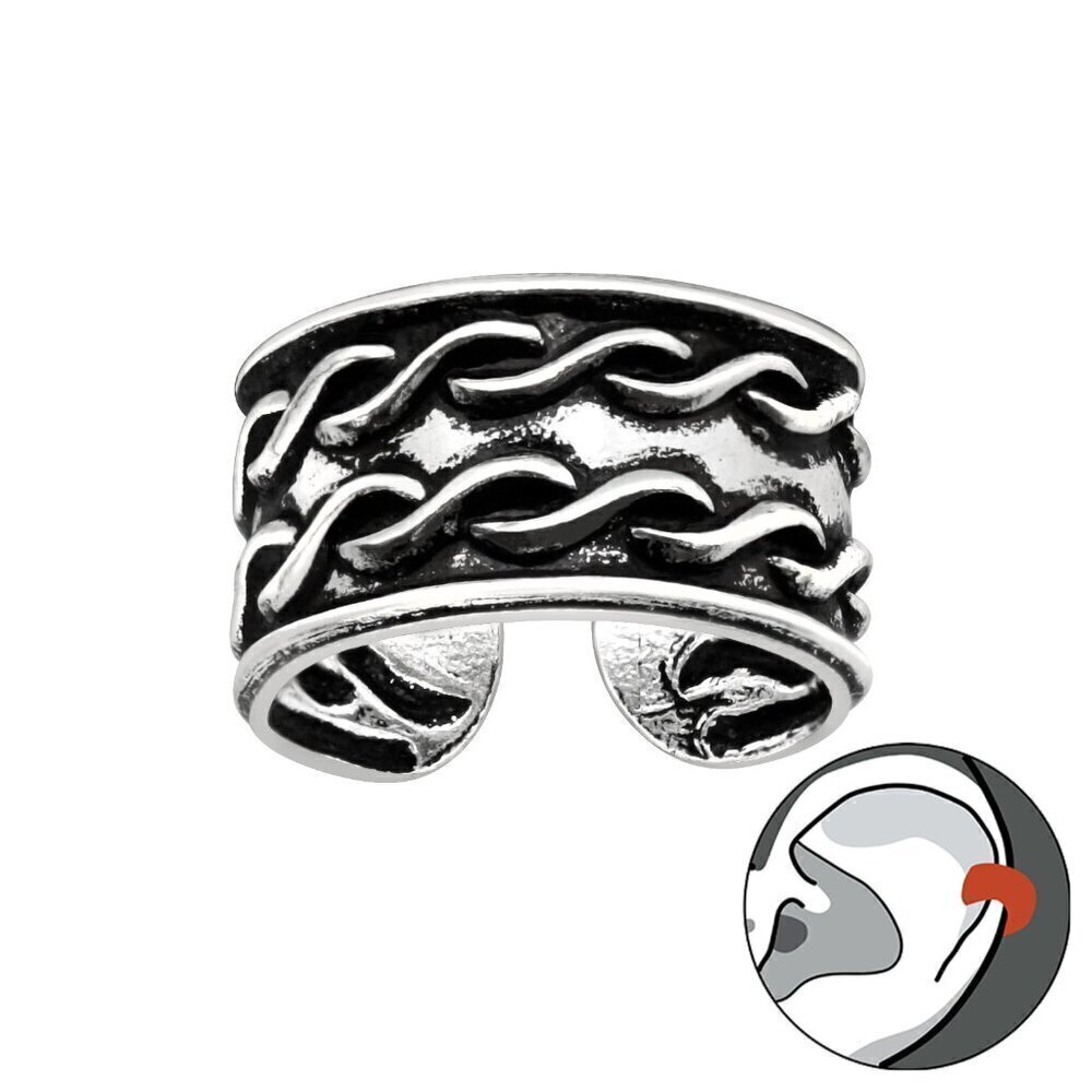 Sterling Silver Double Chain Ear Cuff – Vintage Style, No Piercing Needed​